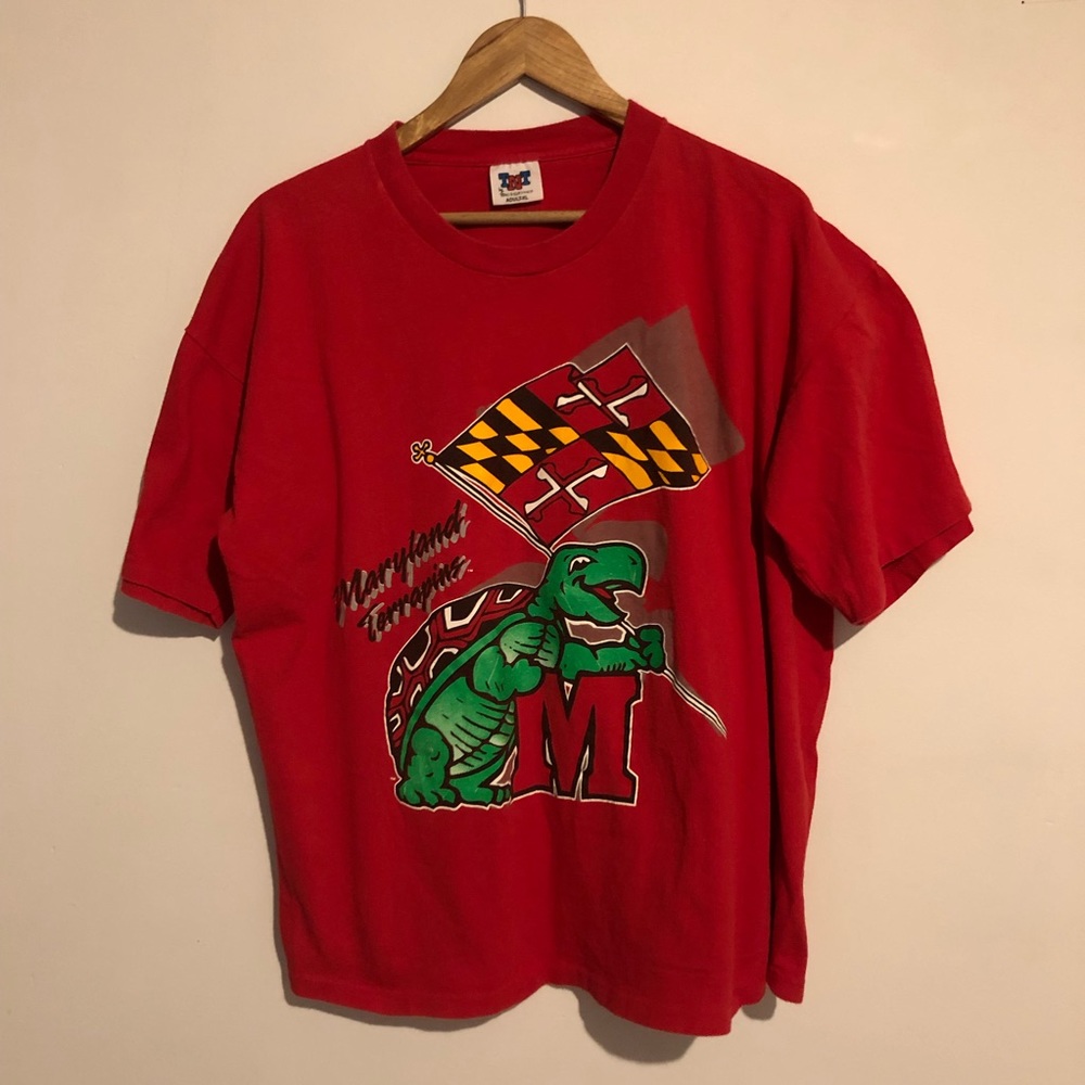Vintage Maryland Terrapins Single‎ Stitch T-shirt Collegiate University Graphic